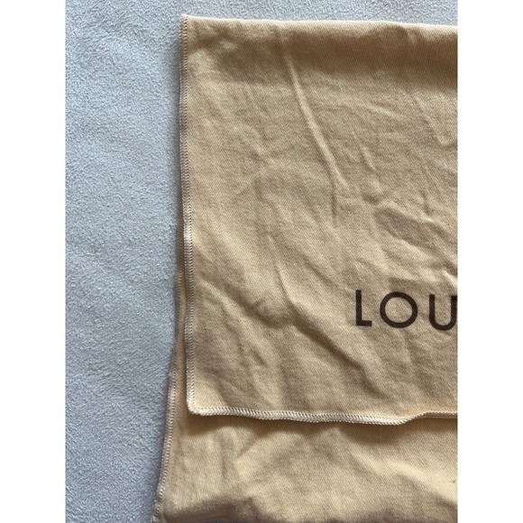 Louis Vuitton Vintage Tan Cotton Flannel Dust Bag Flap Closure Logo Small Medium - Picture 6 of 8